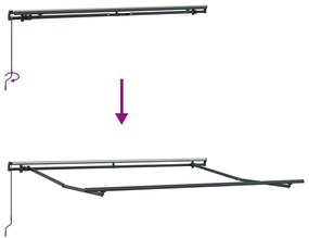 Kézi Behúzható Napellenző, Többszínű Csík 350x250 cm