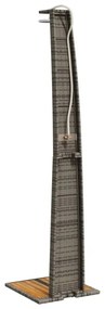 szürke polyrattan és akácfa kültéri zuhanyzó 55 x 60 x 224 cm