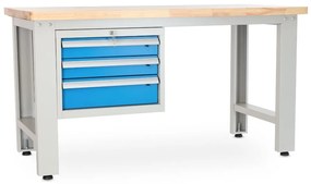 Műhelyasztal Solid OAK-30, 150 cm, függő doboz, tölgy