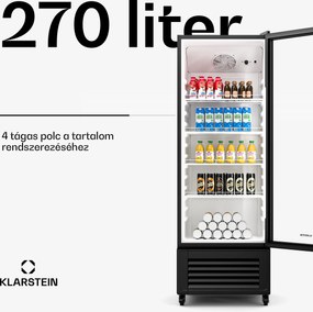 Klarstein GrandCooler italhűtő, 270 l, LED világítás, kerekekkel, 4 polccal