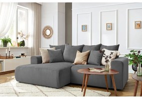 Szürke bársony sarokkanapé Enjoy – Bobochic Paris