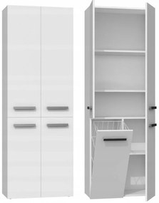 Drohmo 1K DD fürdőszoba szekrény, 60x174x30 cm, fehér