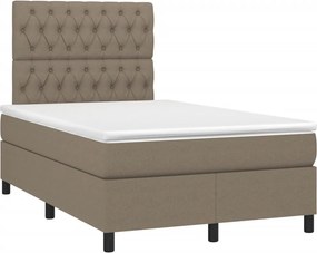 vidaXL tópszínű szövet rugós ágy matraccal 120 x 190 cm