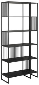 Fekete könyvespolc kő dekorral 85x185 cm Strington – Actona
