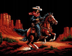 Poszter 65x50cm Galopp a prérin