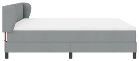 Boxspring Ágy Matrac Könnyű Szürke 180x200 cm Szövet