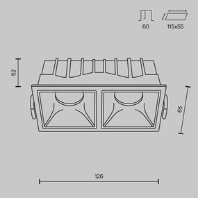 DL043-02-10W4K-SQ-WB Alfa LED Alumínium Süllyesztett Lámpa Fehér Színű LED 20 W 4000 Kelvin 1000 Lumen IP20