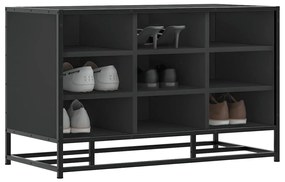 Cipőpad Fekete 84x40x53,5 cm Fából és fémből készült pad