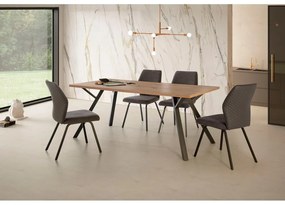 Étkezőasztal diófa dekoros asztallappal 90x160 cm Paola – Marckeric