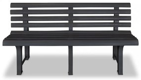 antracitszürke műanyag kerti pad 145,5 cm