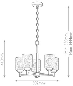 Kichler KL-WINSLOW5-NBR - Csillár láncon WINSLOW 5xE27/60W/230V réz