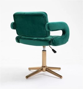 HR8403CROSS Sötétzöld modern velúr szék arany lábbal