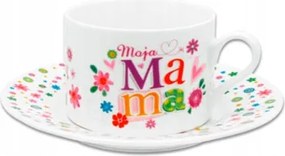 Csésze Csészealj Retro Elegáns Ajándék Anyukámnak