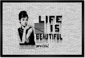 Poszterek keretben 60x40 Banksy Life is beautiful