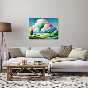 Üveg kép - Tájkép felhővel (70x50 cm)