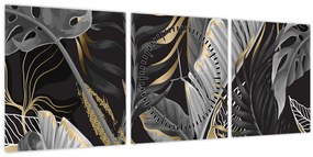 Kép - Arany dzsungel (órával) (90x30 cm)