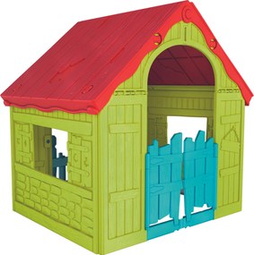 Keter WONDERFOLD PLAYHOUSE kerti házikó, piros / zöld / kék