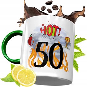 Zöld Bögre 50 50STE 50-ES Születésnapra Ajándék fényképes nyomattal