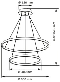 LED Csillár zsinóron LEA LED/35W/230V 4000K átm. 60 cm króm