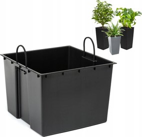 Cserélhető betét fogantyúkkal fekete 38,5 x 28 cm 38L lamella kaspókhoz