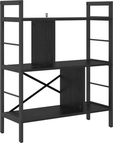vidaXL Könyvespolc Fekete tölgy 75 x 30 x 91 cm Faanyag