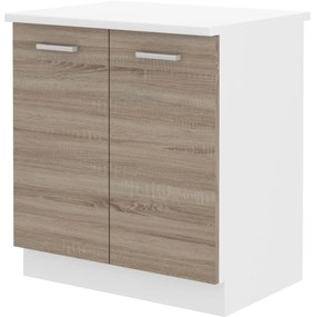 Alsó konyhaszekrény Domton 80 D 2F BB (trufla sonoma tölgy + fehér). 1033021