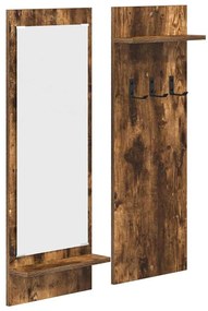 Fali Kabáthorog polcokkal Füstölt tölgy 70 x 10 x 90 cm Faanyag