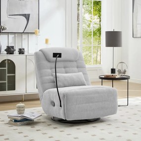 Luxus forgó fotel, hintafotel, világosszürke, UMBRO