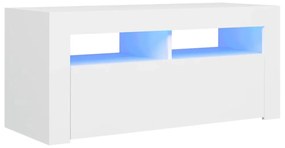 fehér TV-szekrény LED-lámpákkal 90 x 35 x 40 cm