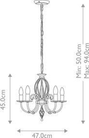 Elstead Lighting ARTISAN ART5-BLACK Csillár 5x60W/E14