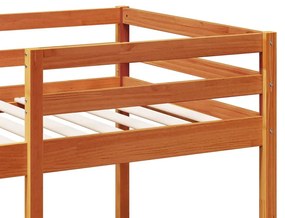viaszbarna tömör fenyő galériaágy-keret matrac nélkül 90x190cm