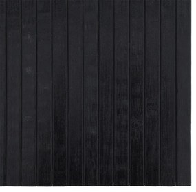 négyszögletű fekete bambusz szőnyeg 70 x 300 cm