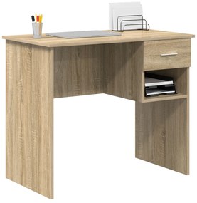 íróasztal tárolóval Sonoma tölgy 90x49.5x75 cm módosított fa