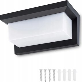 Fekete kültéri fali Led lámpa mozgásérzékelővel, kerti, IP65,12W