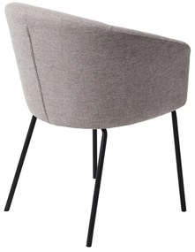 Világosszürke kárpitozott karfás étkezőfotel Easton – Unique Furniture