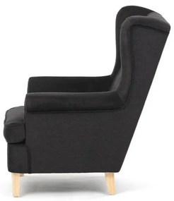 Fekete Szövet U-Fotel. AK-388 BK2