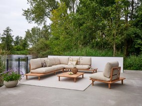 Sling dohányzóasztal 120x84 cm teakfa lappal