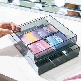 Matt fekete újrahasznosított műanyag fürdőszobai rendszerező kozmetikumokhoz – iDesign