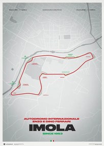 Művészeti nyomat Imola Circuit – Track Evolution – Autodromo Internazionale Enzo e Dino Ferrari, Automobilist