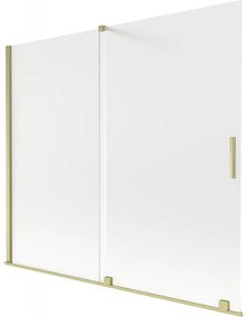 Mexen Velar, 2 szárnyas eltolható kádparaván 180 x 150 cm, 8 mm-es matt üveg, arany matt, 896-180-000-31-55