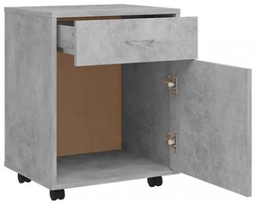 betonszürke szerelt fa kerekes szekrény 45 x 38 x 54 cm