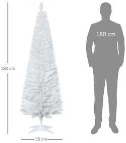 Műkarácsonyfa 180 cm műanyag állvánnyal, 390 ággal Fehér Ø55 cm