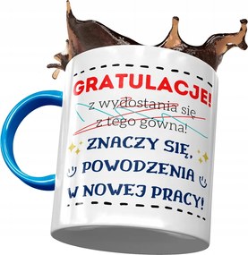 Kék Bögre Búcsú a Munkától Ajándék Nyomtatott Fotóval