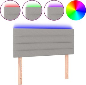 vidaXL világosszürke szövet LED-es fejtámla 80 x 5 x 78/88 cm