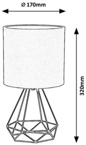 Rabalux - Asztali lámpa E14/40W/230V fekete