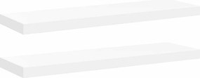 vidaXL 2 db fehér MDF lebegő fali polc 80 x 23,5 x 3,8 cm