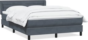 vidaXL sötétszürke bársony rugós ágy matraccal 140x220 cm