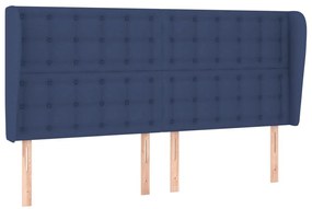 kék szövet fejtámla szárnyakkal 183x23x118/128 cm