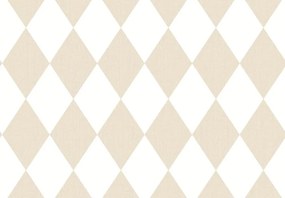 Parato Cristiana Masi Momi Rombi bézs-fehér rombuszmintás vlies tapéta – 4446