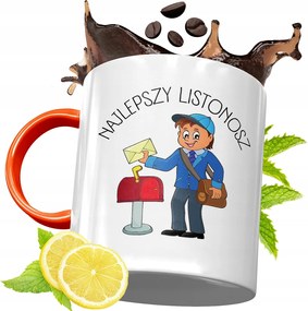 Narancssárga Bögre Postásnak Ajándék fényképes nyomattal